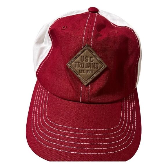 USC hat university of Southern California baseball cap adjustable red white EUC - Picture 3 of 5